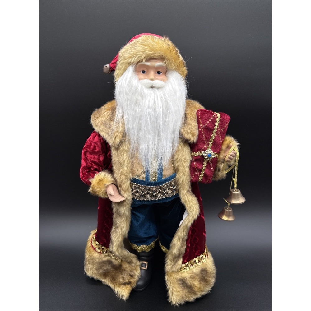 Biltmore Santa in Red/Gold Large Christmas Figurine‎ Porcelain Face&Hands 19in